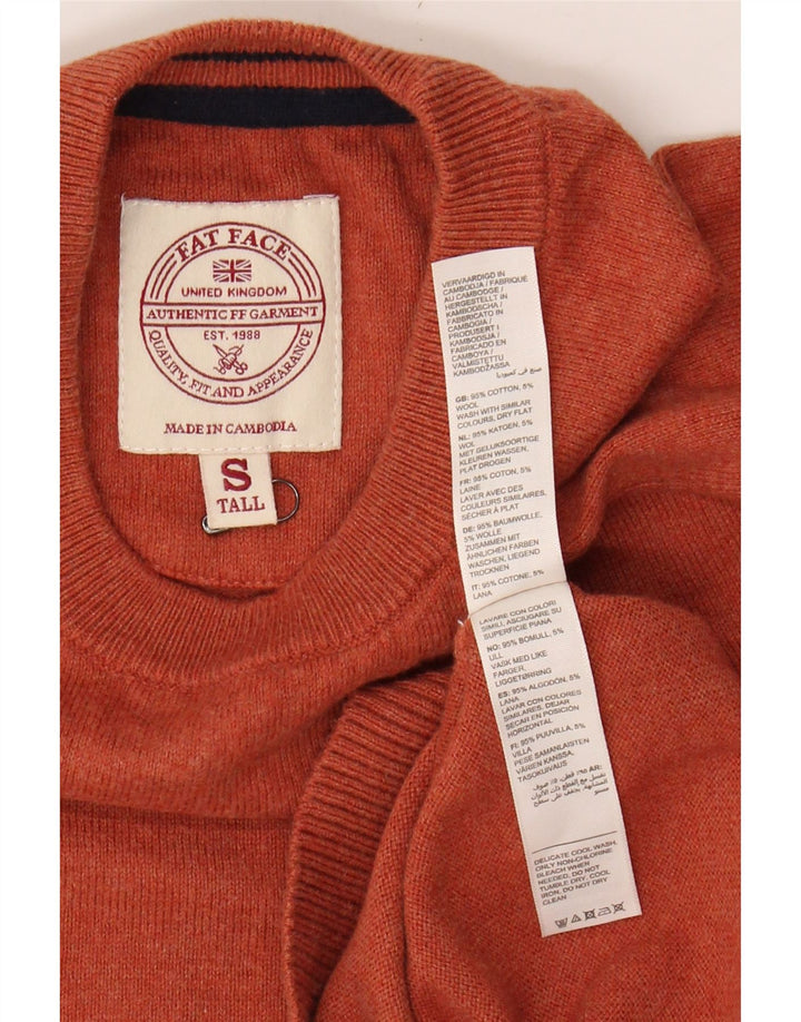 FAT FACE Mens Crew Neck Jumper Sweater Small Maroon Cotton Vintage Fat Face and Second-Hand Fat Face from Messina Hembry 