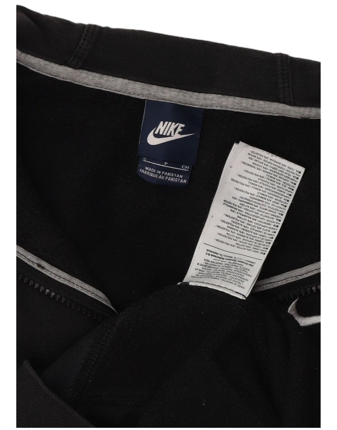 Męski sweter z kapturem i zamkiem błyskawicznym Nike, mały, czarny, bawełniany