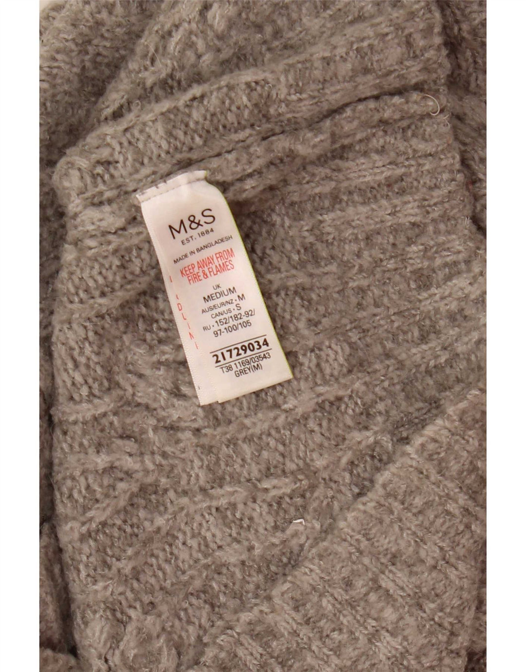 Marks & Spencer Damski sweter oversize z golfem, UK 14, średni szary