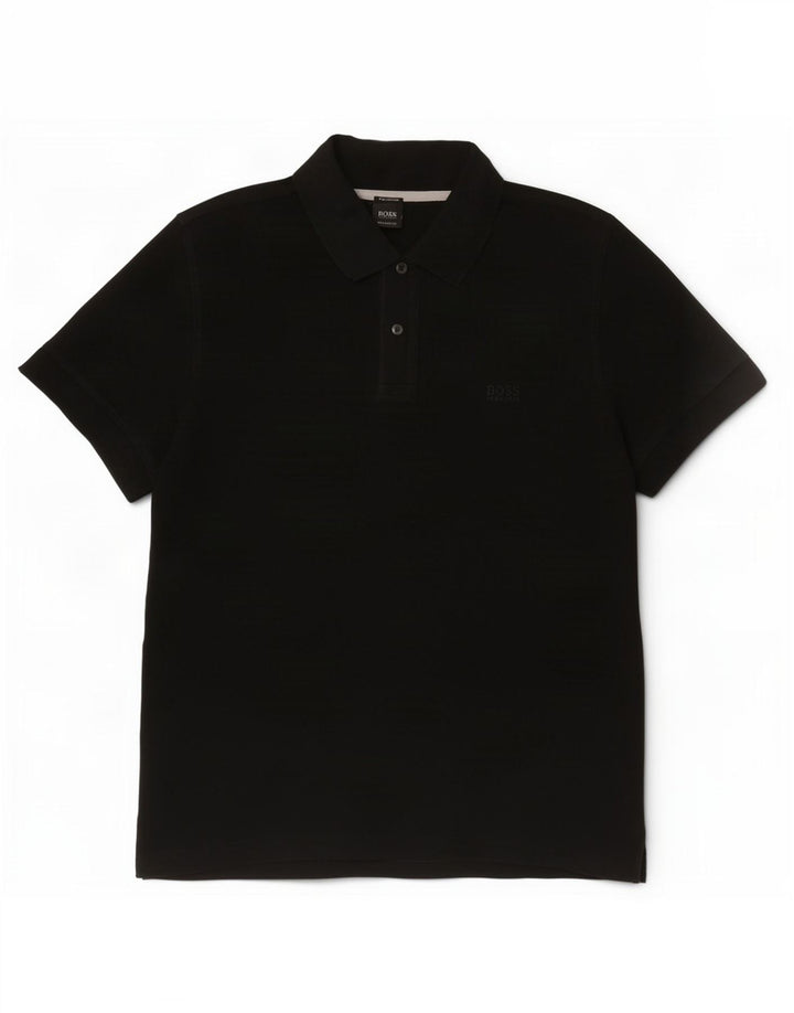 Męska koszulka polo o regularnym kroju Hugo Boss XL, czarna, bawełniana
