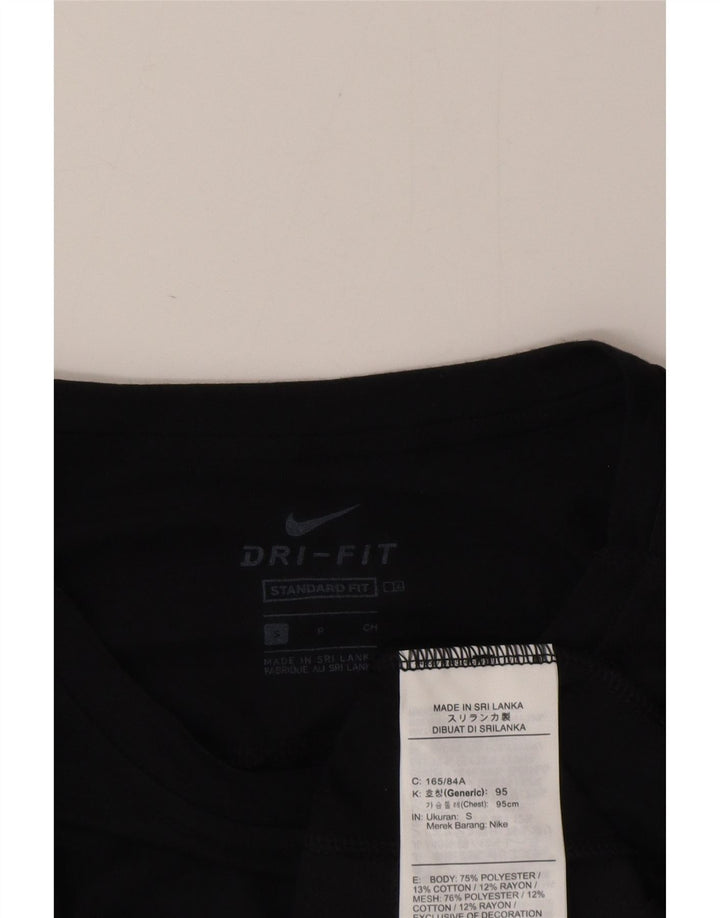 Męski T-shirt z grafiką Nike Dri Fit Standard Fit, mały, czarny poliester