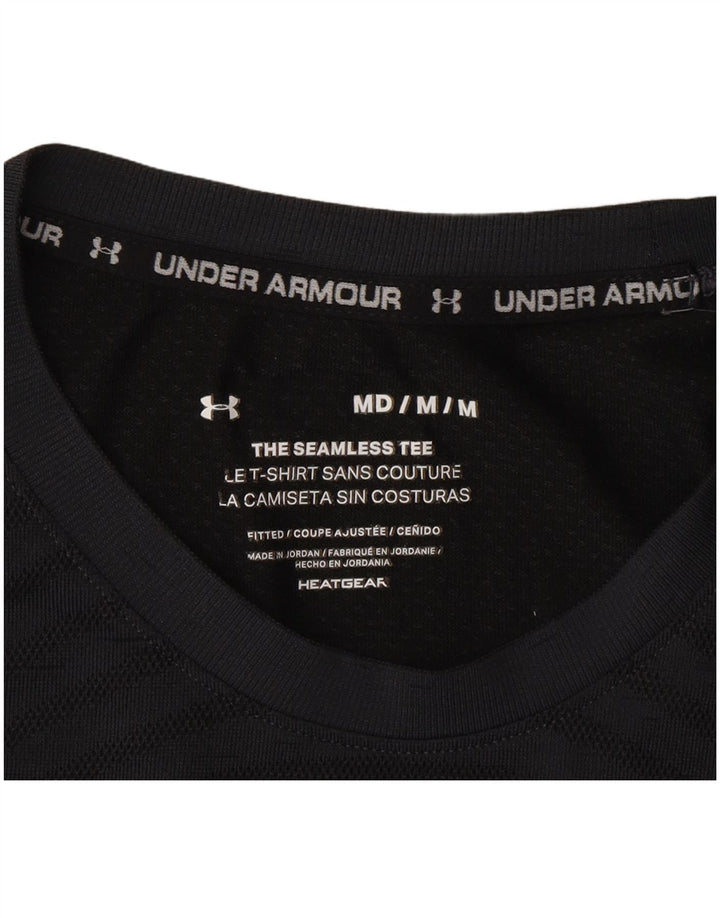 Męska koszulka t-shirt Under Armour Heat Gear z poliestru w średnie szare paski