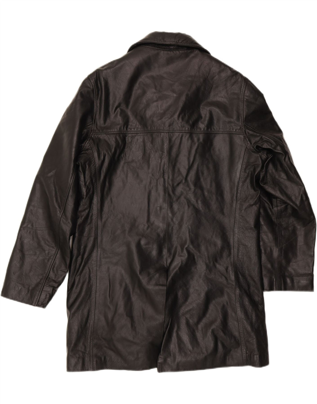 VINTAGE Mens Leather Coat UK 40 Large Black Leather Vintage Vintage and Second-Hand Vintage from Messina Hembry 