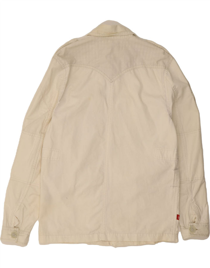 LEVI'S Mens Utility Jacket UK 38 Medium Off White Cotton Vintage Levi's and Second-Hand Levi's from Messina Hembry 