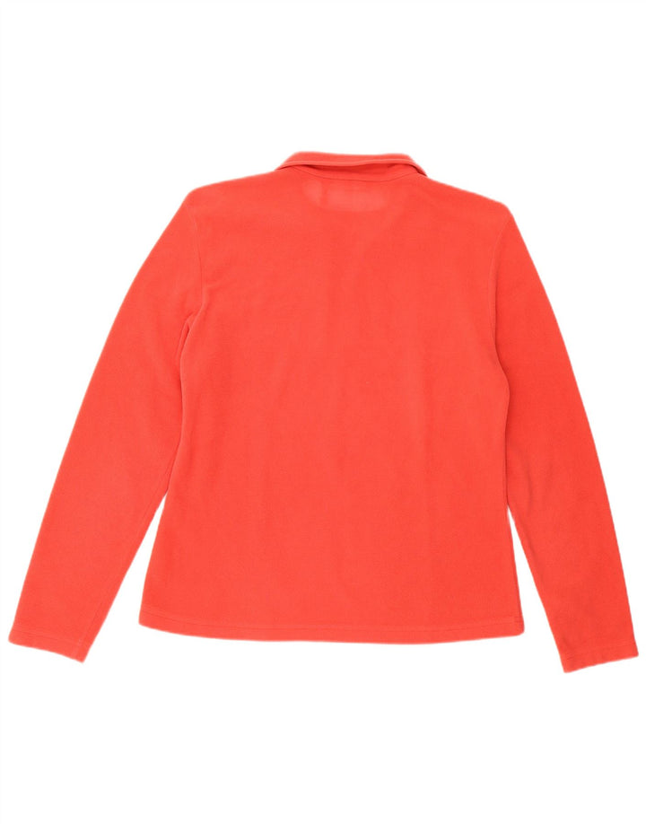 JACK WOLFSKIN Womens Zip Neck Fleece Jumper UK 16 Large Orange Polyester