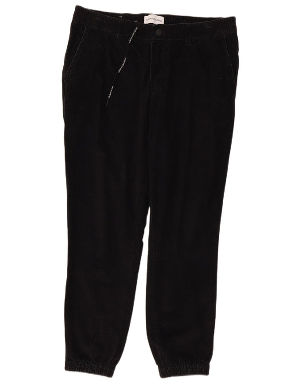 Męskie spodnie sztruksowe Calvin Klein Joggers, duże W36 L28, czarna bawełna