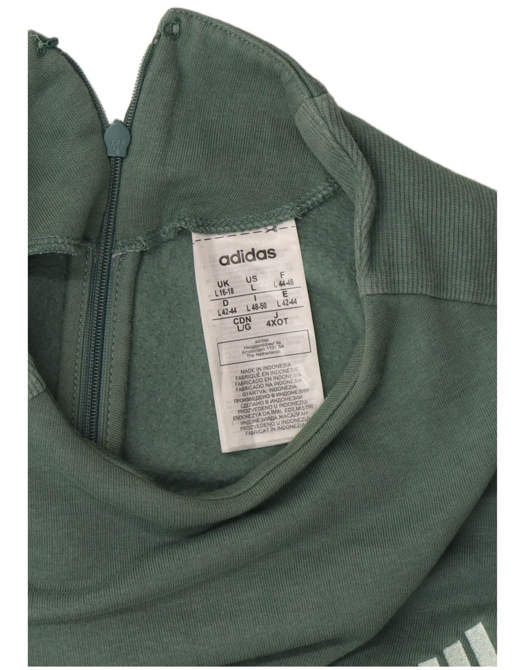 Damska bluza ADIDAS Sweter UK 16/18, duża, zielona bawełna