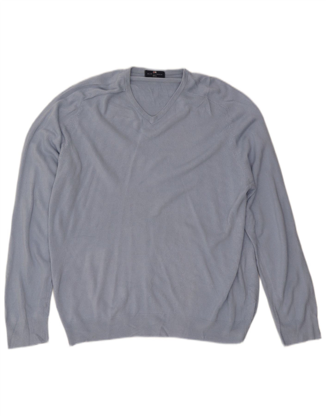 Marks & Spencer Męski sweter w kolorze niebieskim Harbor z dekoltem w kształcie litery V, XL, niebieski akryl