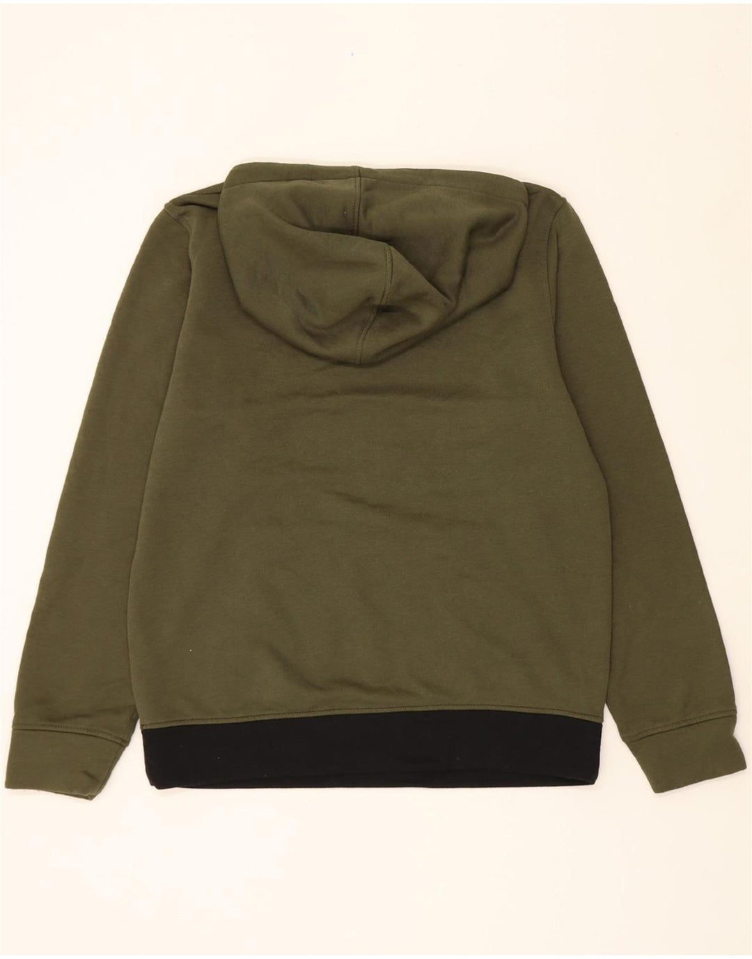 JACK & JONES Mens Graphic Hoodie Jumper Large Khaki Colourblock Polyester Vintage Jack & Jones and Second-Hand Jack & Jones from Messina Hembry 