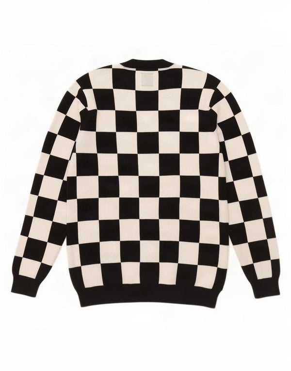 Vans Mens Crew Neck Jumper Sweater Small Black Geometric Cotton