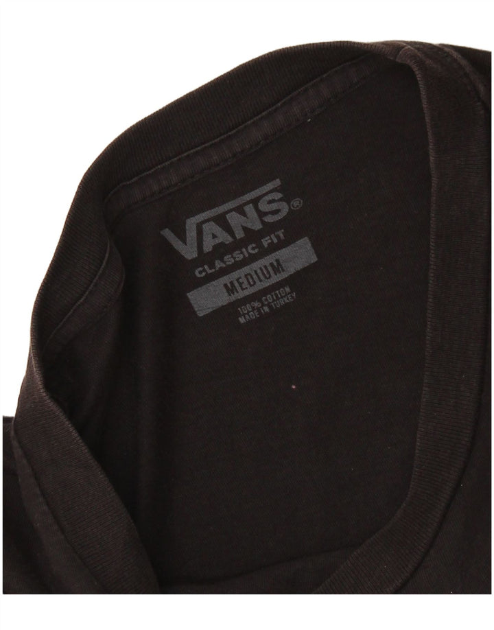 Męski T-shirt VANS o klasycznym kroju z grafiką, średni czarny