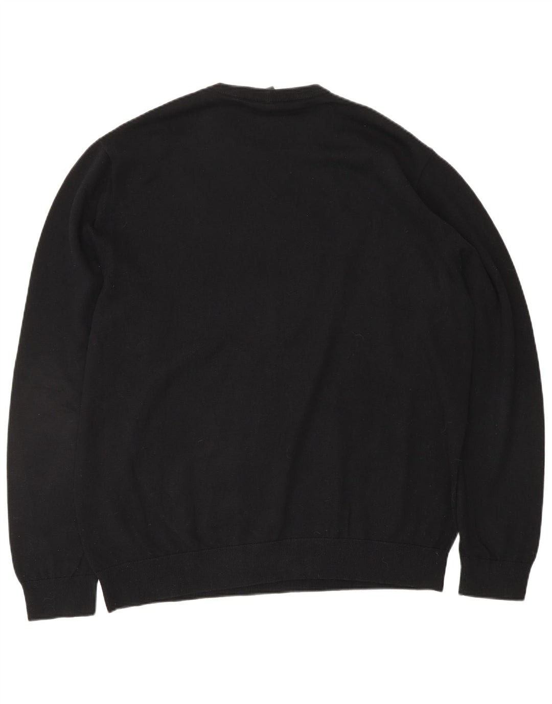 ARMANI EXCHANGE Męski sweter z graficznym wycięciem pod szyją, duży, czarny, bawełniany