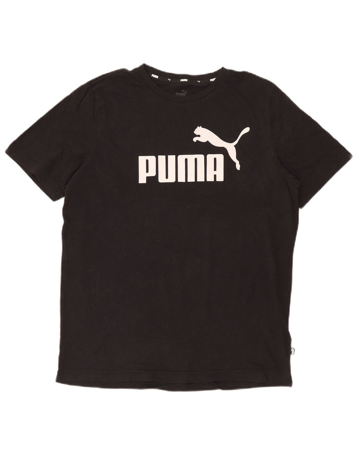 Męska koszulka z grafiką Puma, średnia czarna bawełna