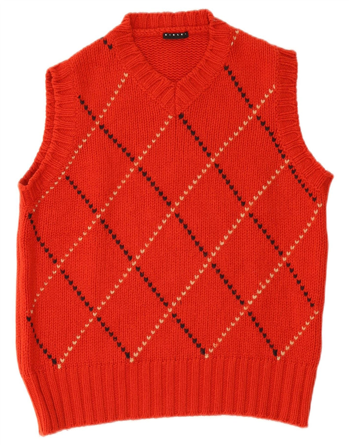 Bezrękawnik damski Sisley UK 16 Large Red Argyle/Diament