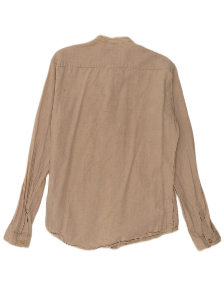 Koszula męska Zara Slim Fit w kolorze średniego beżu, lniana