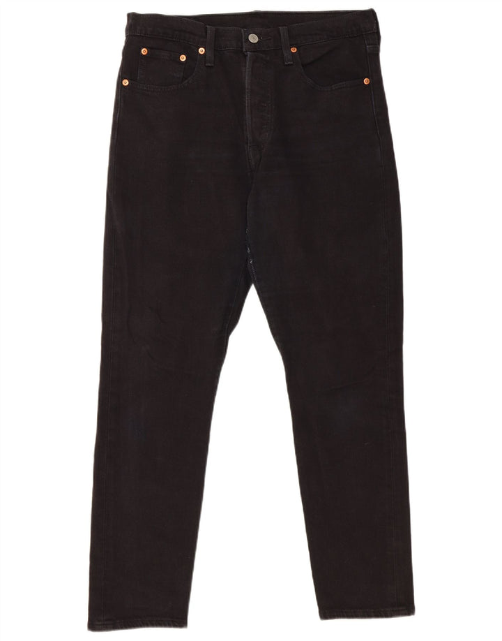 Męskie dżinsy Levi's 501 Straight W29 L28 Czarna bawełna