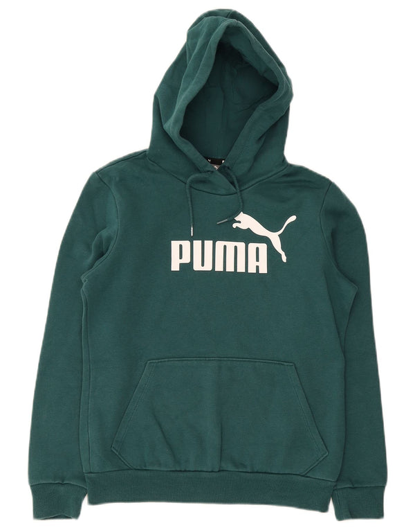 Damski sweter z kapturem Puma z grafiką UK 10, mały, zielony, bawełniany