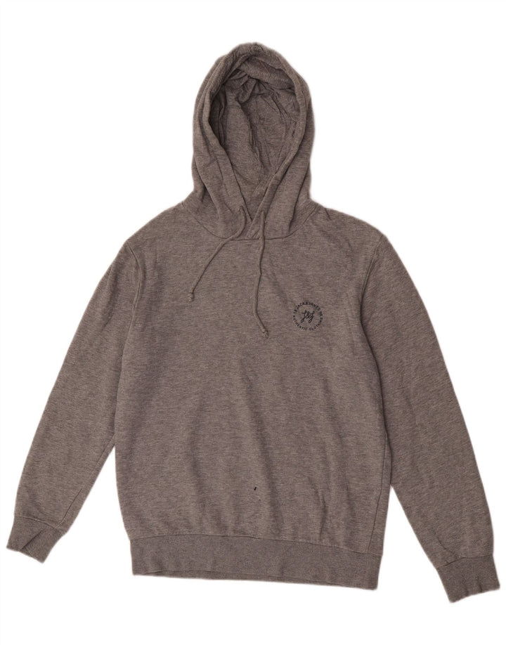 Męski sweter z kapturem Jack & Jones, średnioszary, bawełniany w cętki