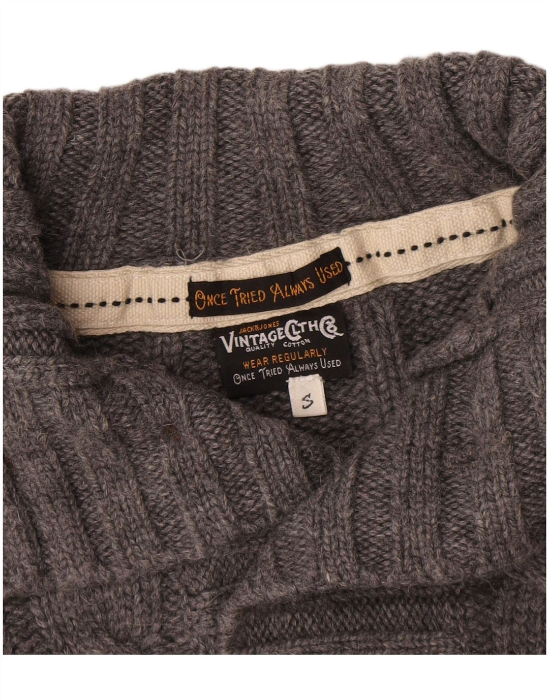 Męski sweter zapinany na guziki Jack & Jones, mały, szary, wełniany