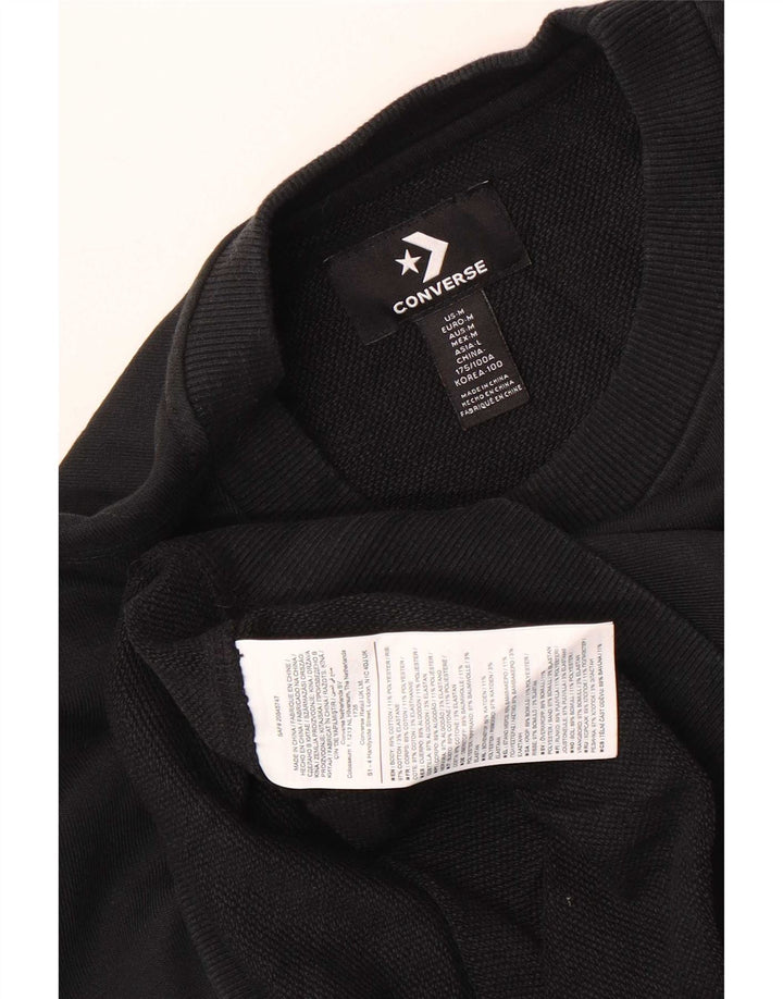 Męska bluza Converse z grafiką, średnia czarna, bawełniana