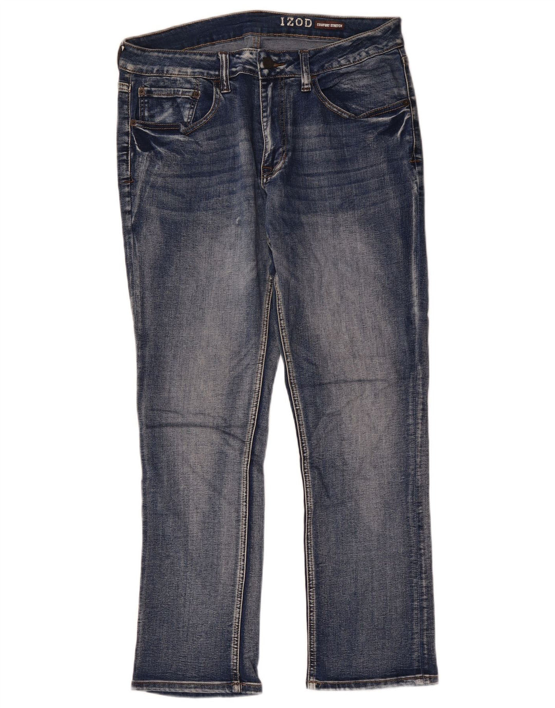 Izod Męskie jeansy Comfort ze stretchem W34 L30 Niebieska bawełna