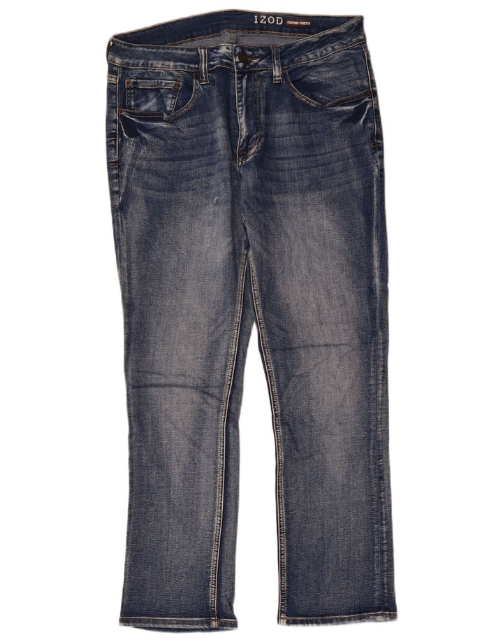 Izod Męskie jeansy Comfort ze stretchem W34 L30 Niebieska bawełna