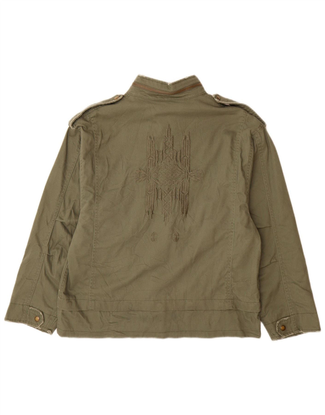 Damska kurtka wojskowa Zara UK 14, średnia, bawełniana, khaki, wojskowa