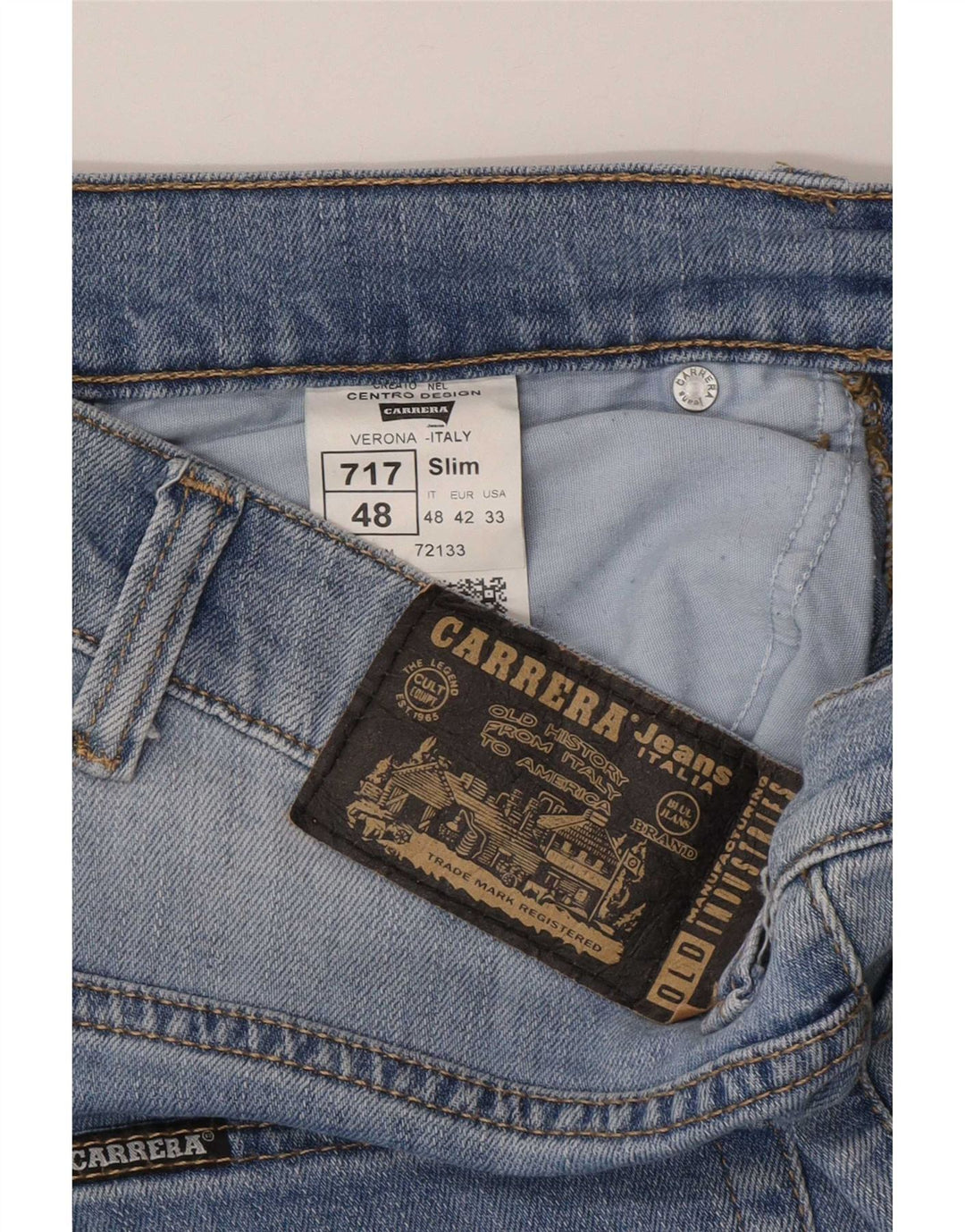 Carrera Męskie 717 Slim Jeans W33 L31 Niebieska bawełna