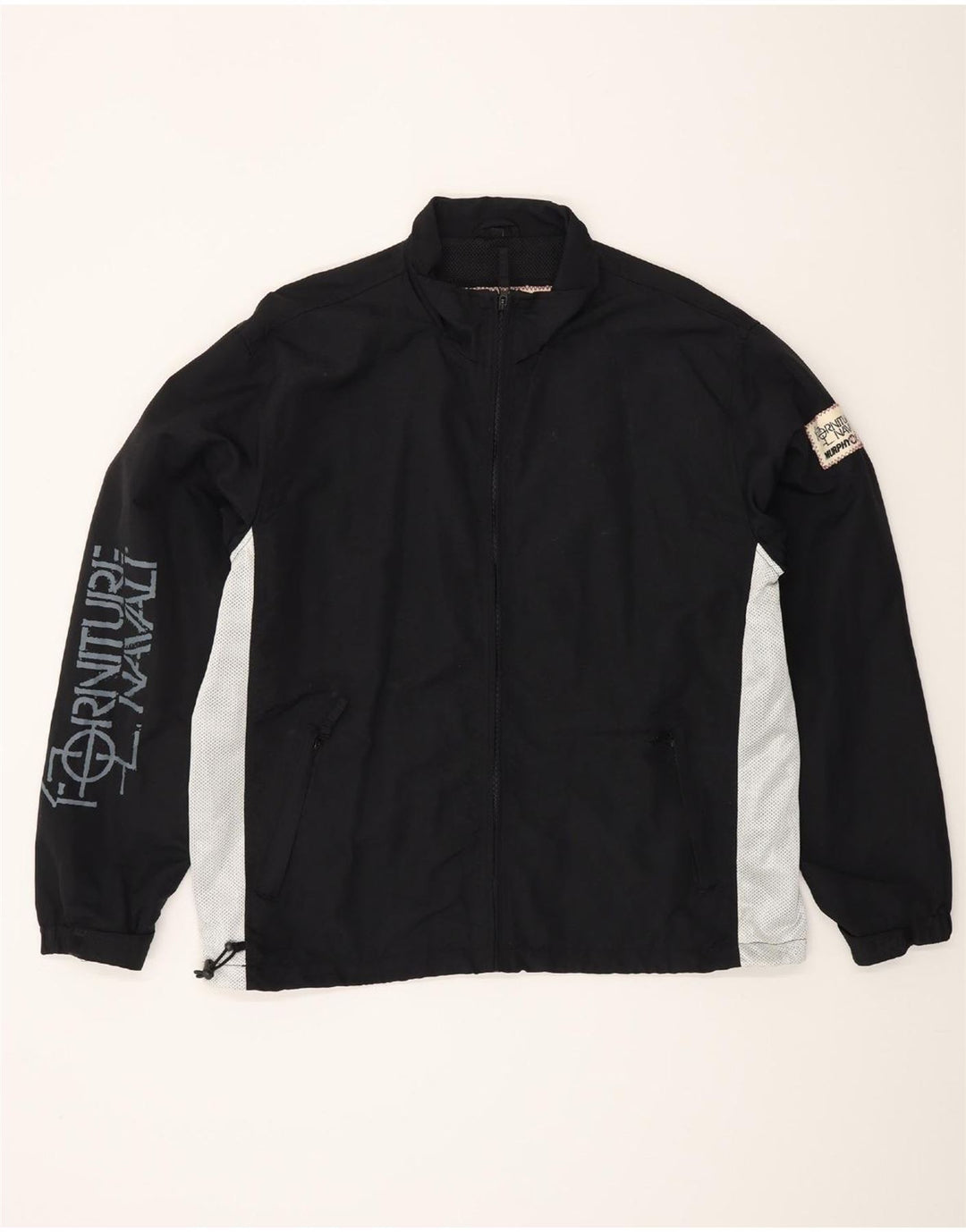 Męska kurtka dresowa MURPHY & NYE z grafiką, duża, czarna, z blokami kolorów