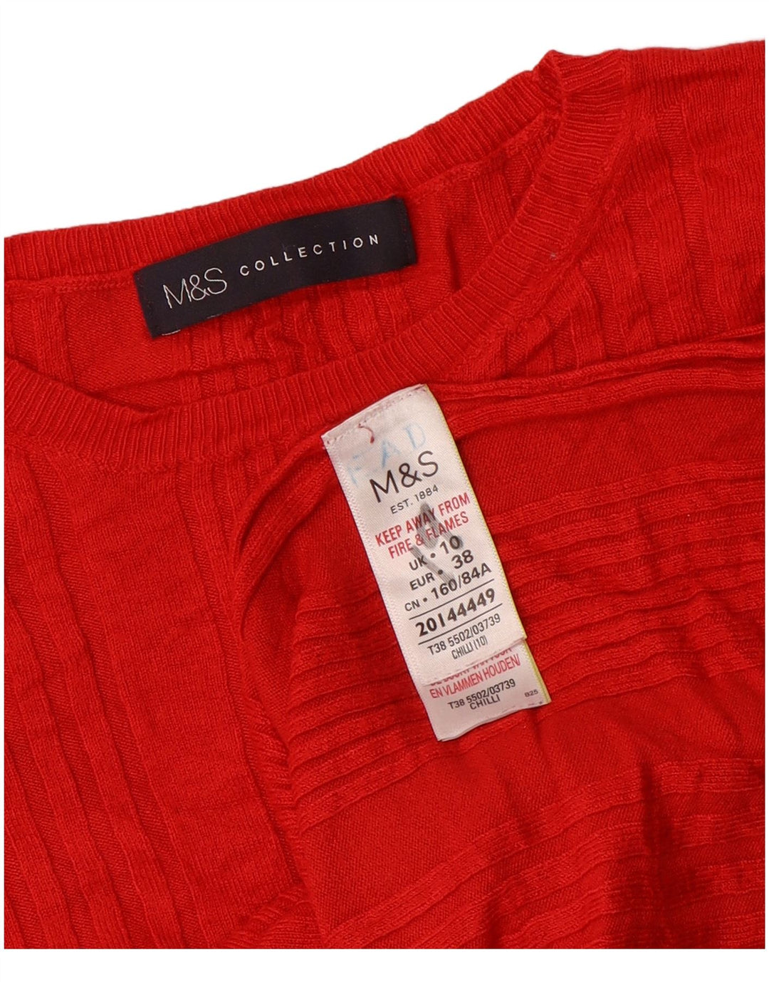 Marks & Spencer Damski sweter z okrągłym dekoltem, UK 10, mały, czerwony