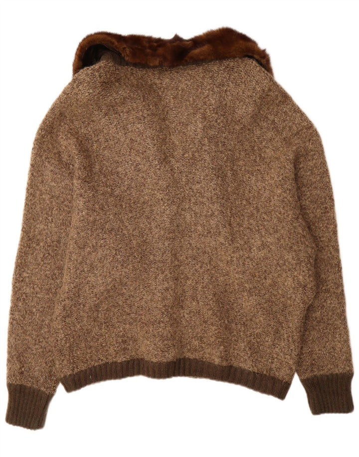 Sweter damski VINTAGE UK 18 XL brązowy