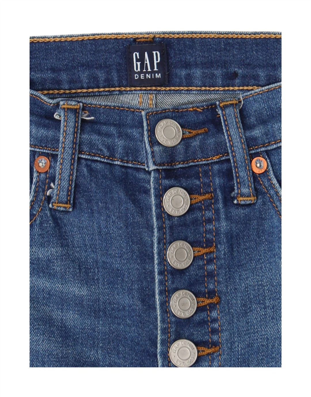 Damskie jeansy Gap Cropped IT 42/44 Medium W28 L26 Niebieskie bawełniane
