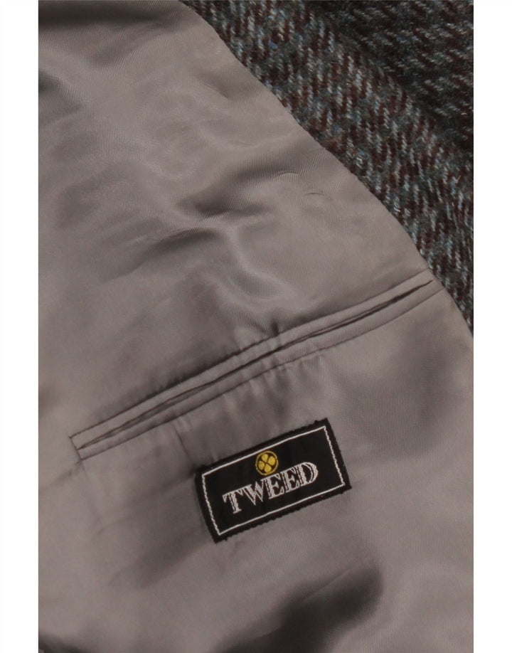 Męska marynarka zapinana na 2 guziki VINTAGE UK 38 Średnia szara pepitka