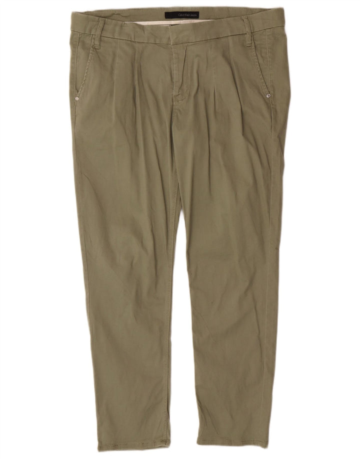 Męskie spodnie typu slim chino Calvin Klein Jeans W32 L27 Khaki Cotton Classic