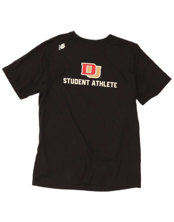 Męski T-shirt z grafiką New Balance, duży, czarny poliester