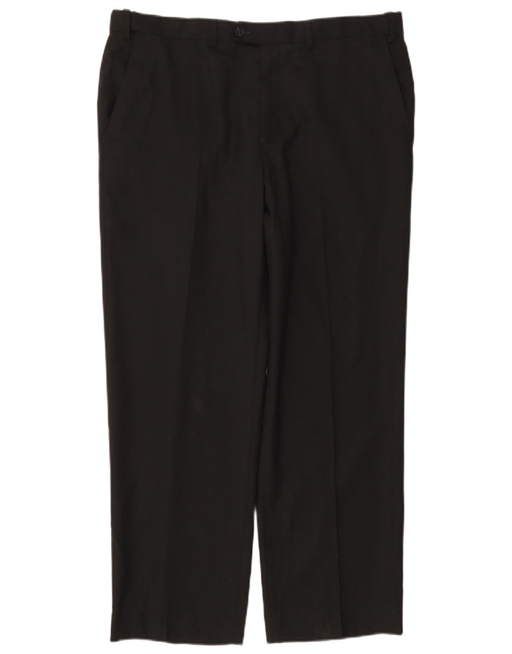 Marks & Spencer Damskie proste spodnie garniturowe W36 L29 Czarna wełna