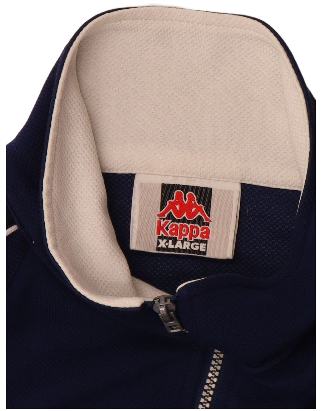 Męska kurtka dresowa KAPPA z grafiką XL, granatowa, z poliestru w blokach kolorów