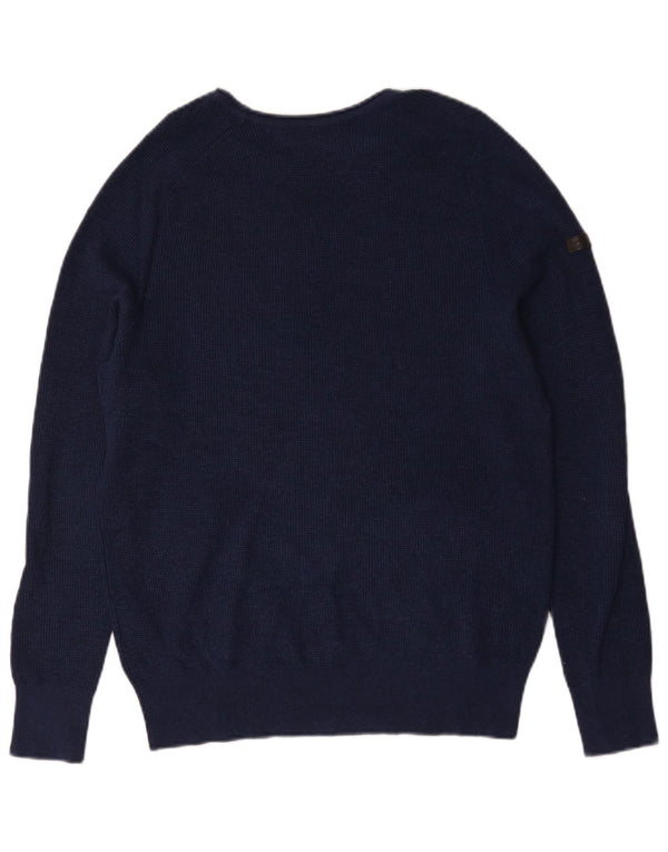 Superdry Mens Boat Neck Jumper Sweater 2XL Navy Blue Viscose