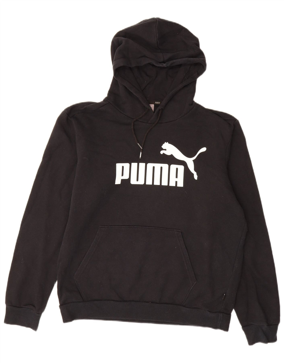 Męski sweter z kapturem i grafiką PUMA, średni czarny, bawełniany