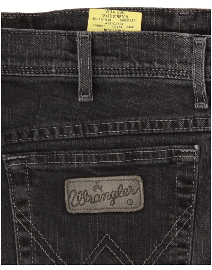 Męskie jeansy Wrangler Texas Stretch Straight W34 L31 Szara bawełna