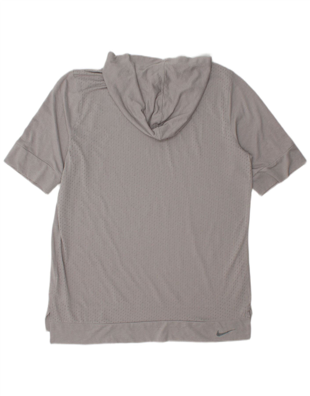 Męski T-shirt z kapturem Nike Dri Fit, średni szary poliester