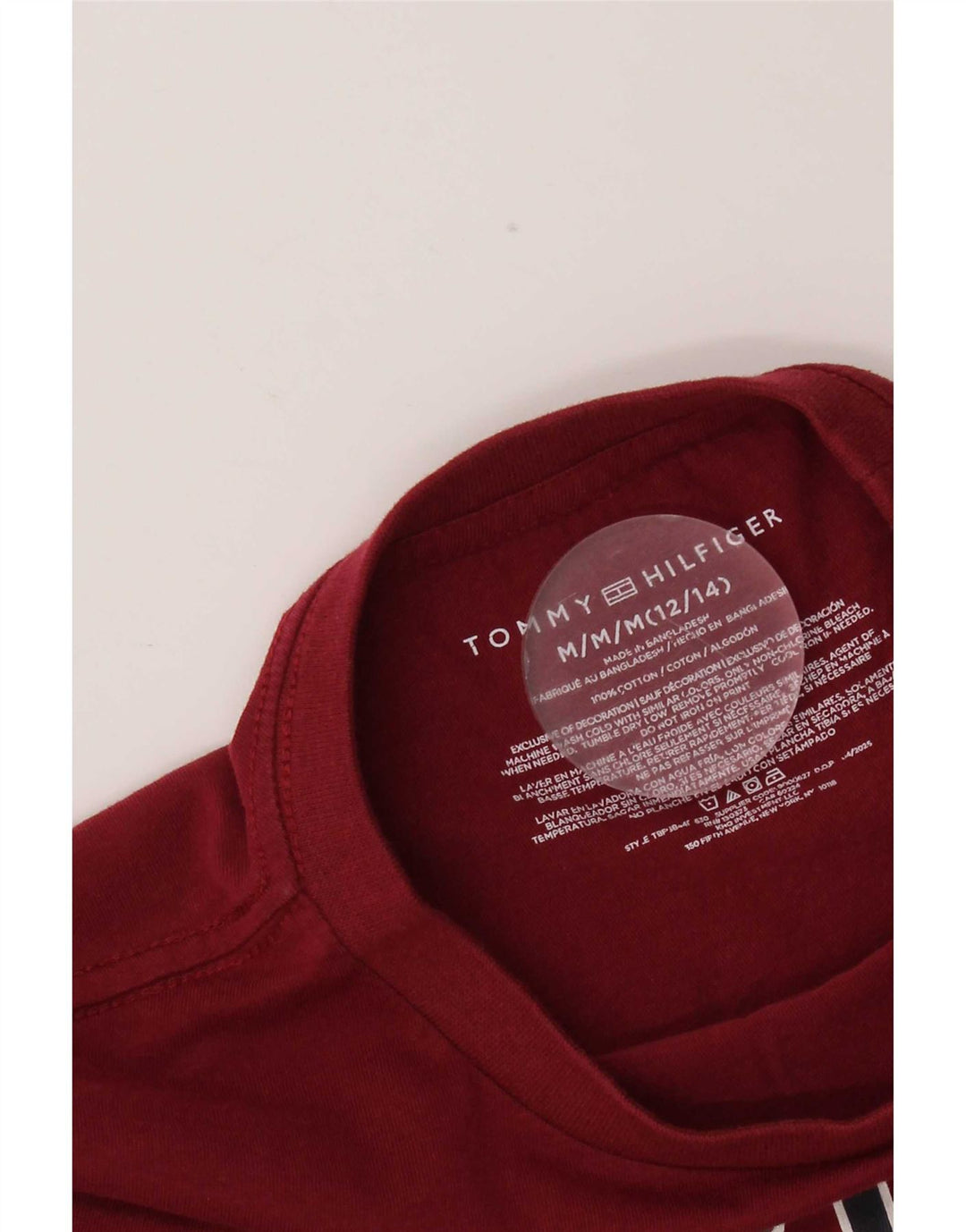 Chłopięcy top z grafiką Tommy Hilfiger z długim rękawem 12-13 lat, średni burgund