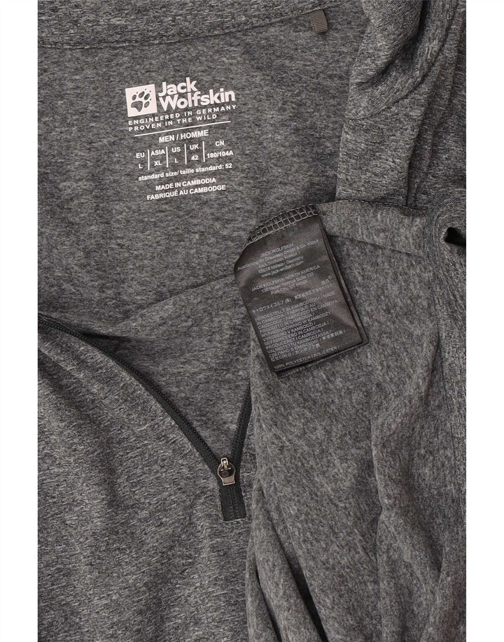 Męski dres Jack Wolfskin z zamkiem błyskawicznym, UK 42, duży, szary