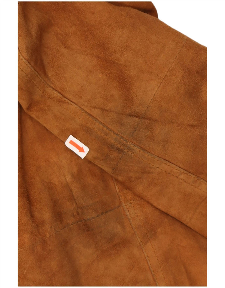 Męska zamszowa kurtka bomber w stylu vintage IT 56 3XL Brązowy zamsz