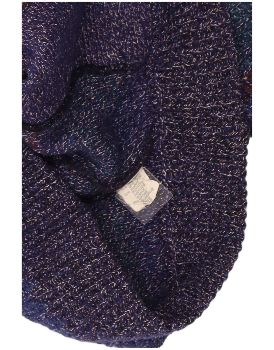 Sweter męski rozpinany w stylu vintage IT 52, duży, wielobarwny, nakrapiany wełniany