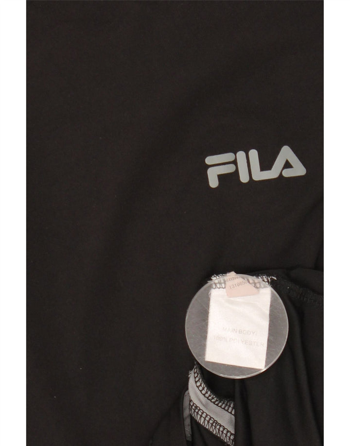 T-shirt męski FILA Top, średni czarny poliester z blokami kolorów