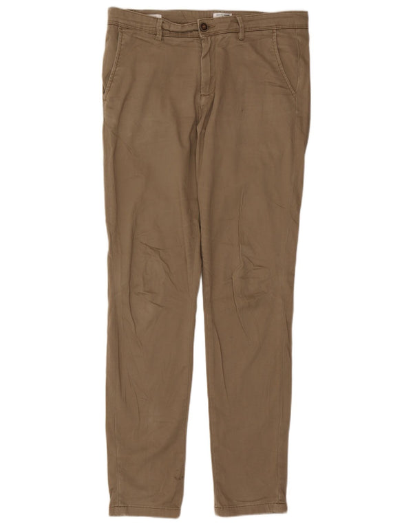 Męskie spodnie typu chino JACK & JONES W32 L32 Beżowa bawełna