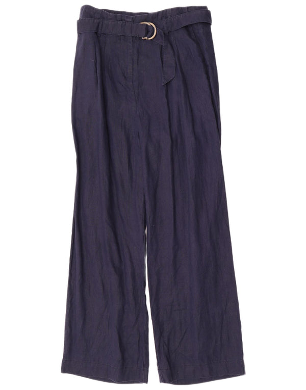 Marks & Spencer Damskie spodnie codzienne z wysokim stanem UK 14 Large W32 L32 Granatowe
