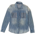 Damska koszula jeansowa oversize Guess UK 6 XS, niebieska, bawełniana