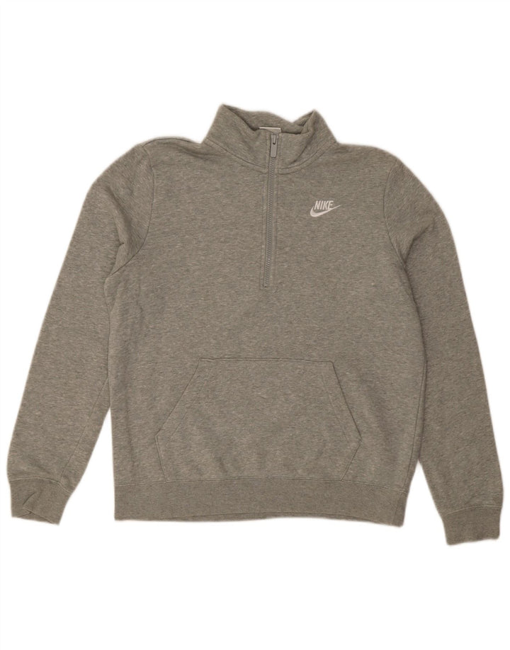 Damska bluza dresowa Nike Oversize z zamkiem błyskawicznym UK 10, mała, szara, nakrapiana